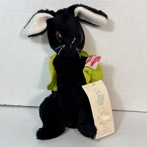 EDEN 13" Little Black Rabbit w/ Tag Peter Rabbit Plush Beatrix Potter 1972 VTG